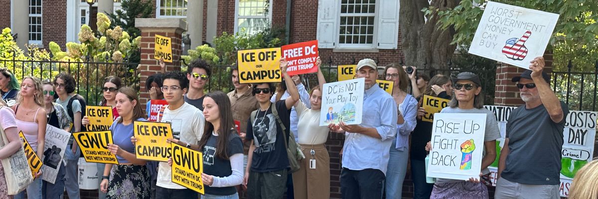 Students at George Washington University walked out