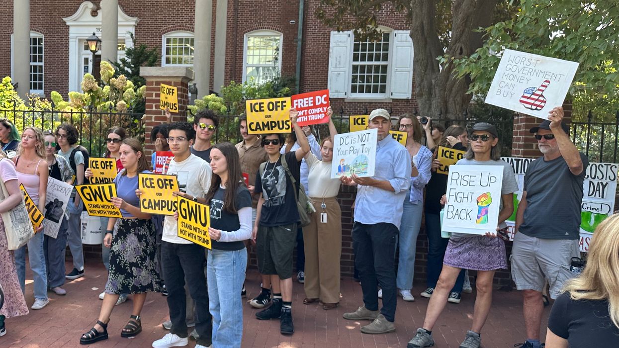 Students at George Washington University walked out
