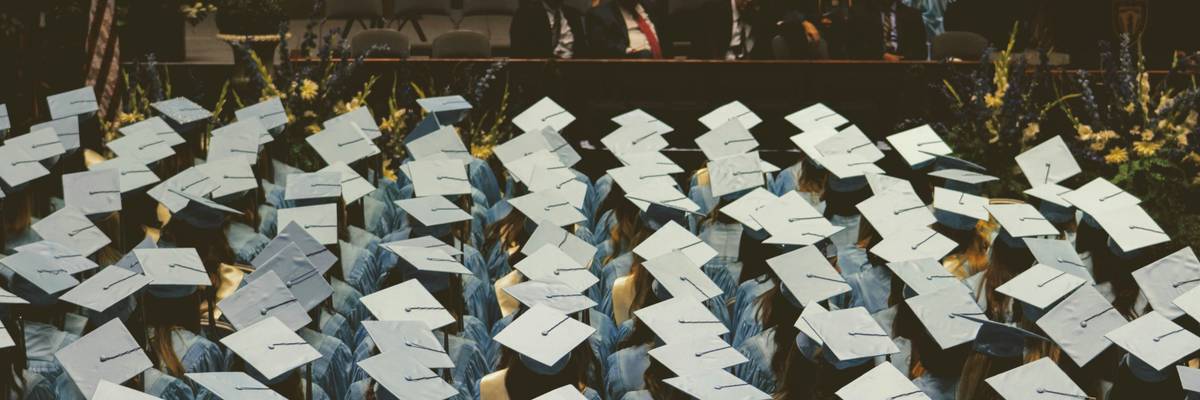 Students at graduation.