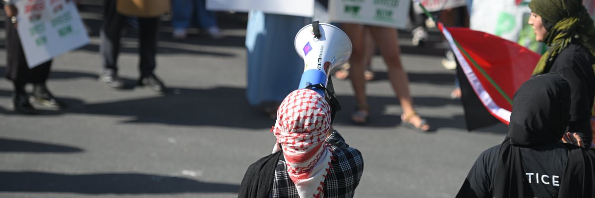 Students at Stanford University protest against assault on Gaza
