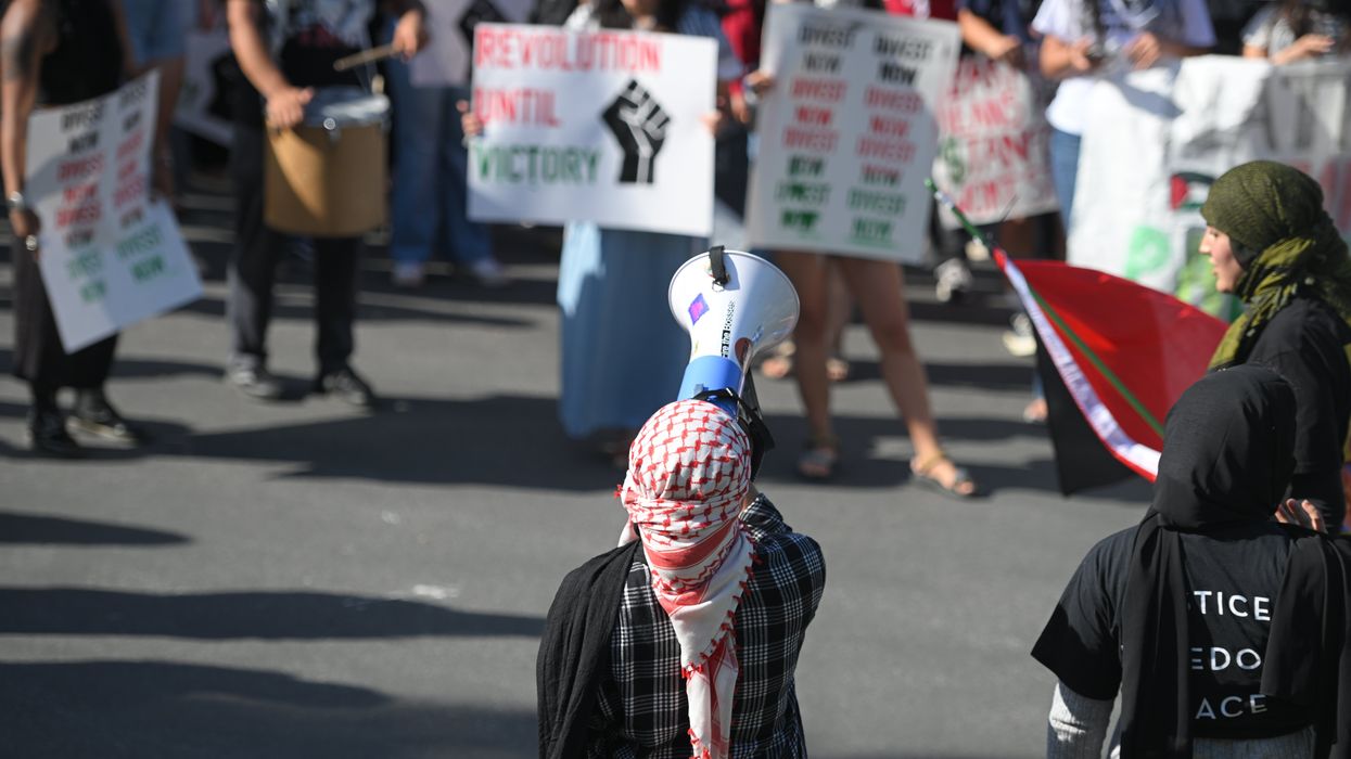 Students at Stanford University protest against assault on Gaza
