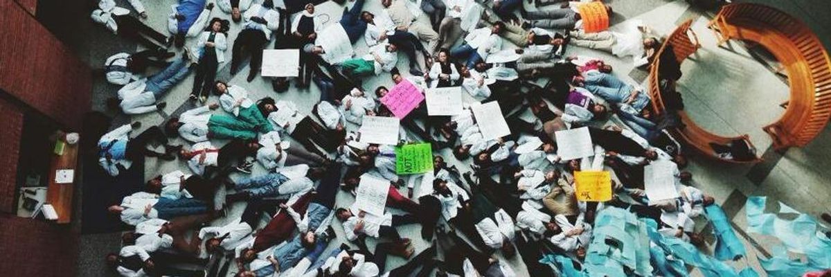 Students at the Howard University College of Medicine participated in the #WhiteCoatsforBlackLives protests