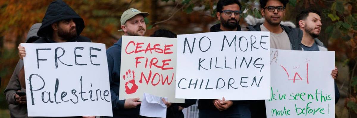 Students call for a cease-fire in Gaza at Indiana University