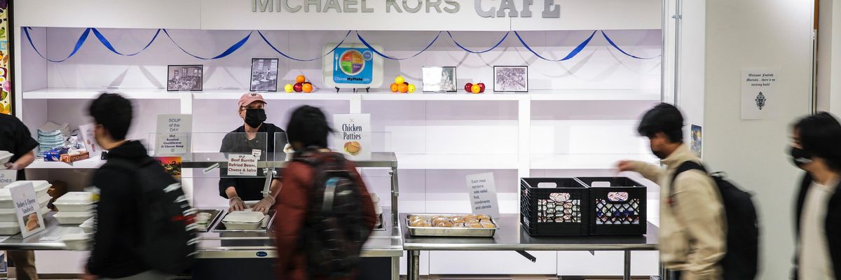 Students grab meals at a lunch counter