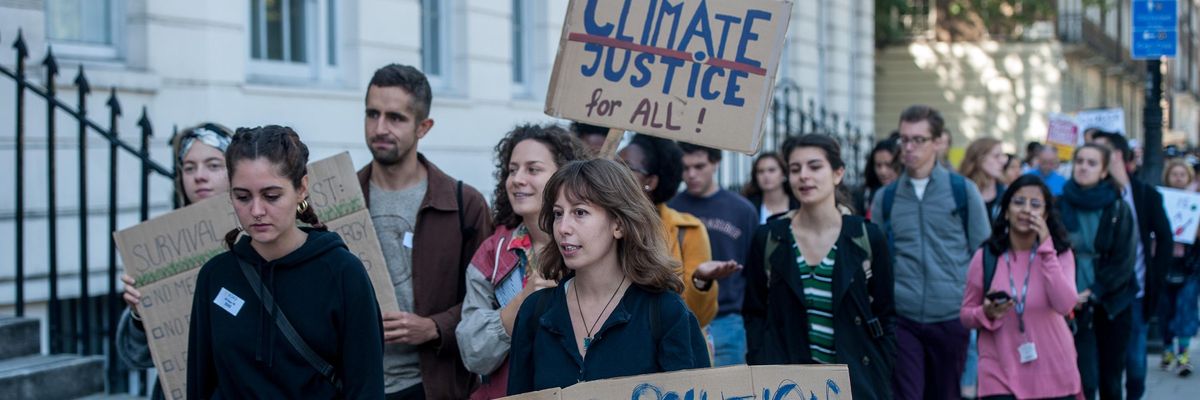 Students lead climate justice march in London