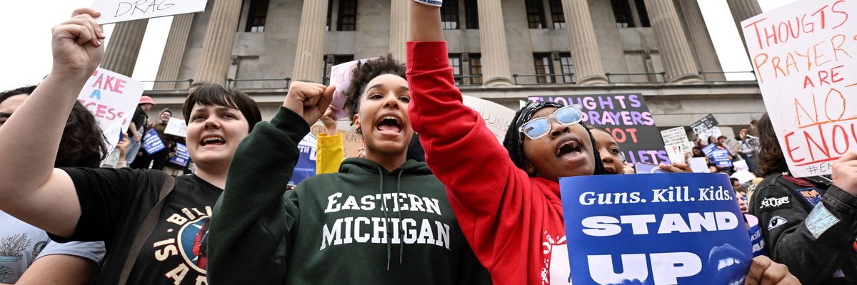 Students protest at the Tennessee Capitol