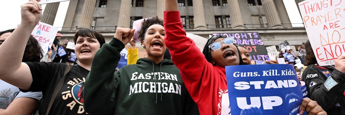Students protest at the Tennessee Capitol