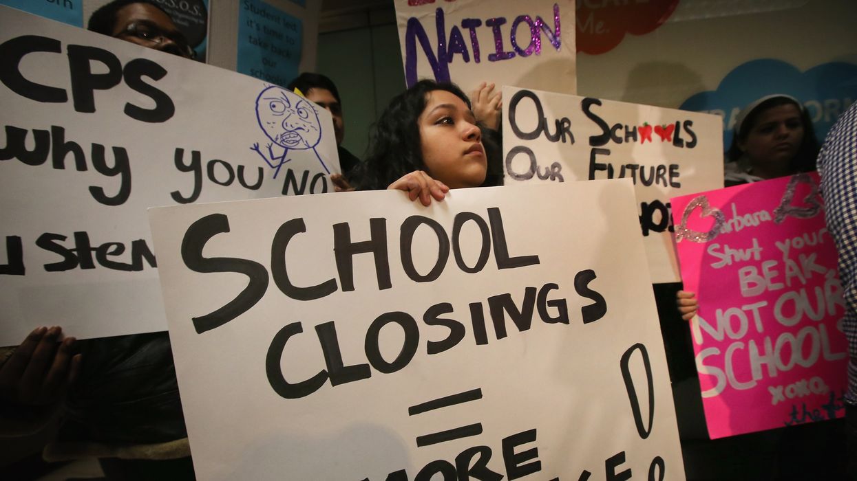 Students Protest School Closings At Chicago Public Schools Headquarters in 2013