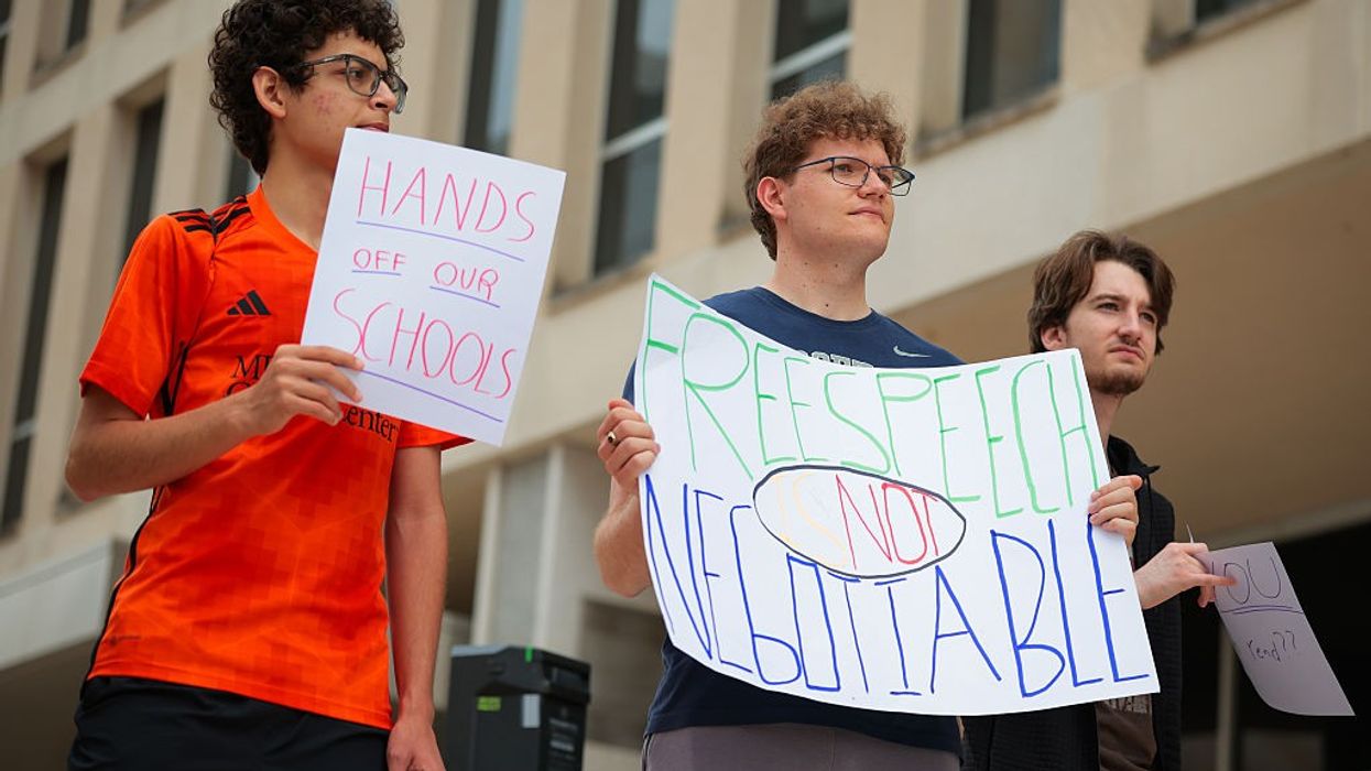 Students Rally outside the Department Of Education
