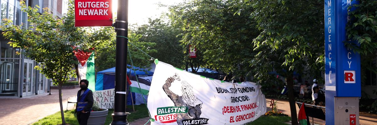Students set up Gaza solidarity encampment at the Rutgers University campus