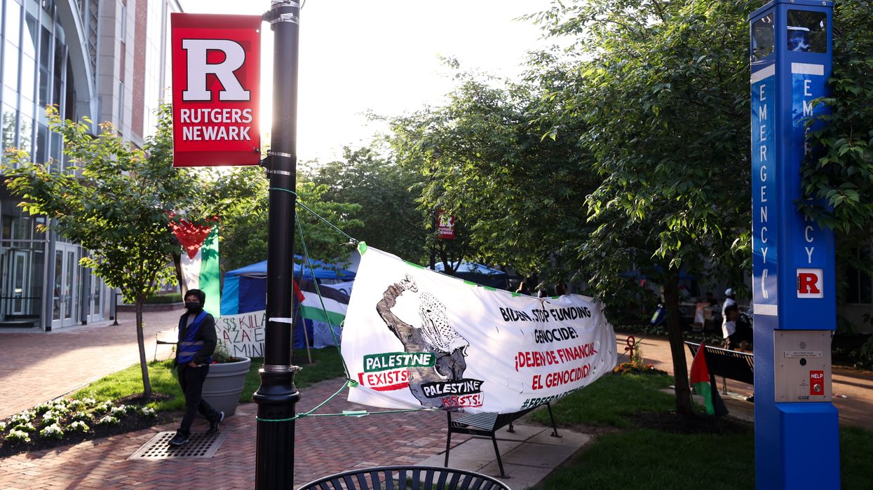 Students set up Gaza solidarity encampment at the Rutgers University campus