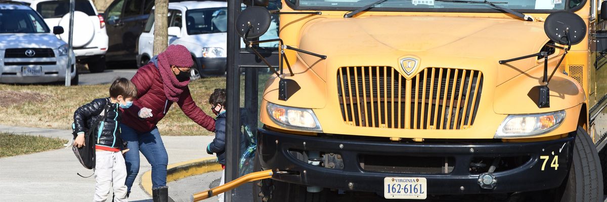 Students wear masks to school in Virginia