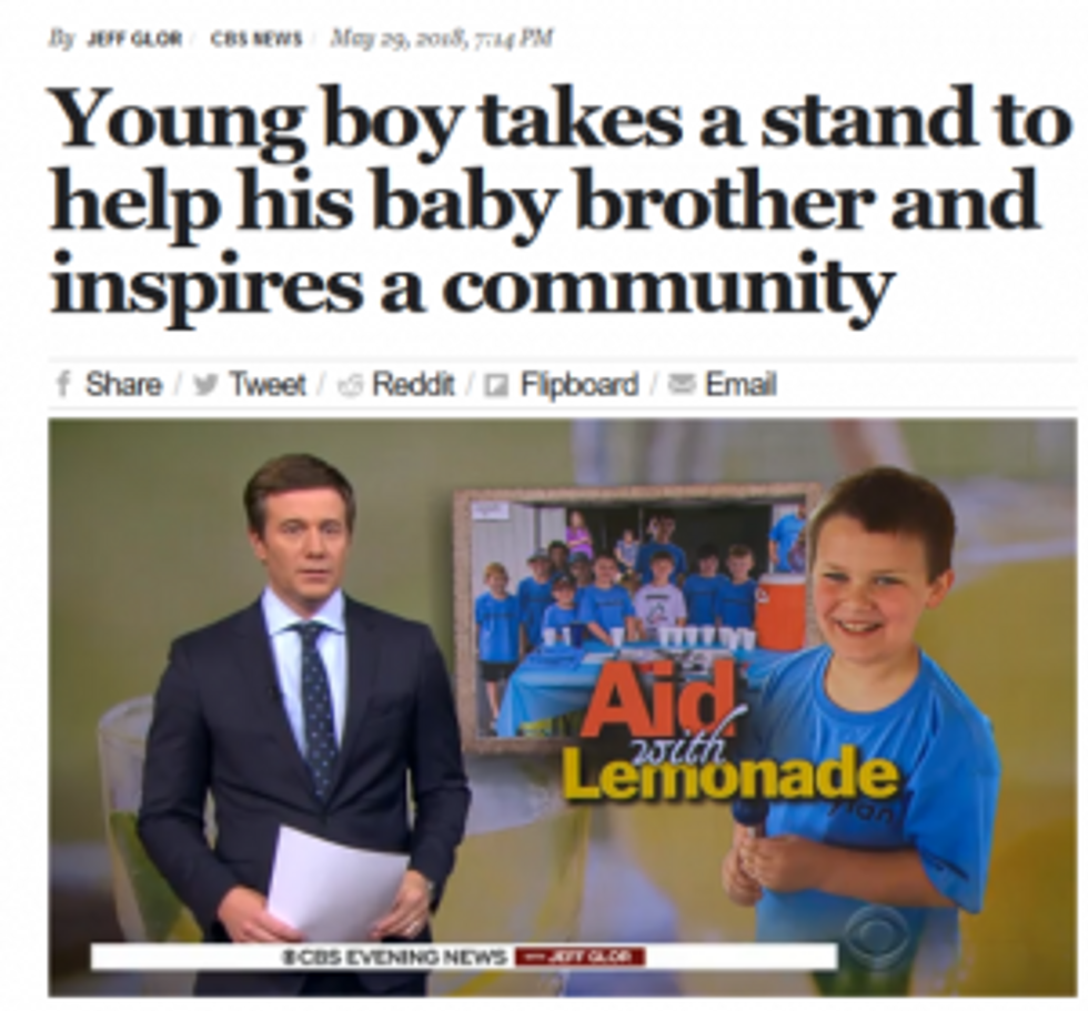 Such stories (CBS, 5/29/18) rarely if ever ask why a baby with a life-threatening illness is forced to rely on his nine-year-old brother's selling lemonade to pay for treatment.