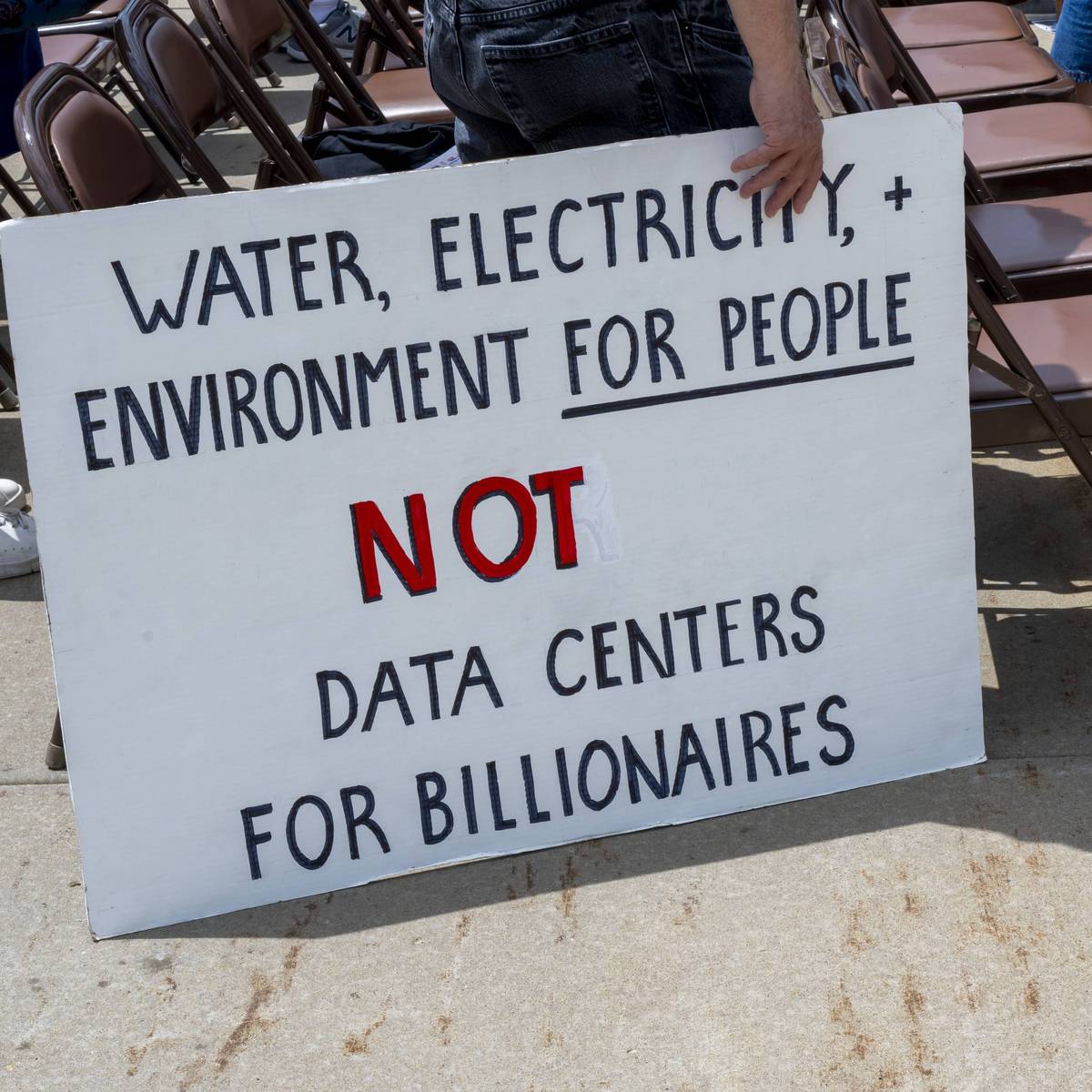Supporters of a petition for a two-year moratorium on the construction of massive data centers