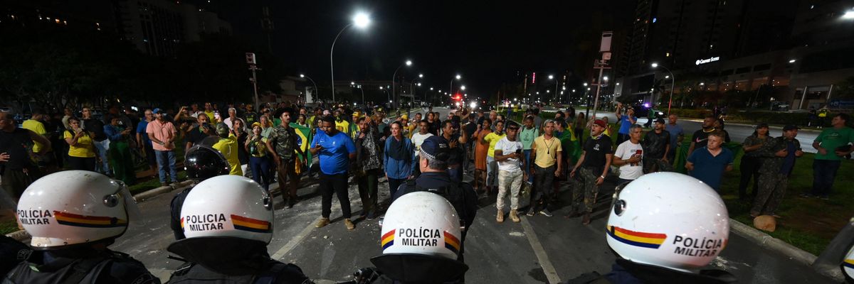 Supporters of outgoing Brazilian President Jair Bolsonaro riot following the ratification of President-elect Luiz Inácio Lula da Silva's victory in Brasília on December 12, 2022.