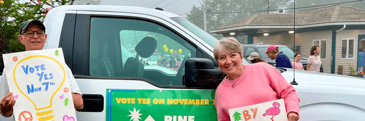 Supporters of Pine Tree Power attend an event