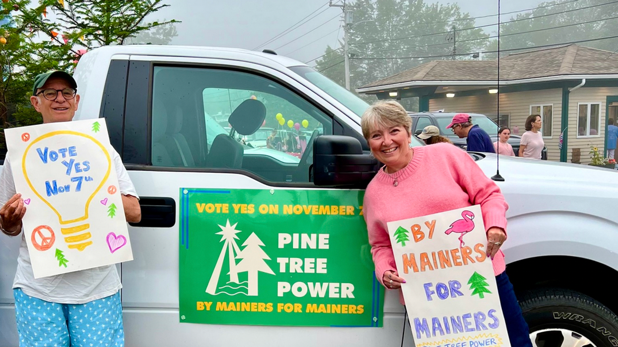 Supporters of Pine Tree Power attend an event