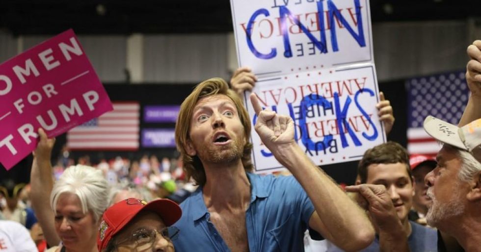 Supporters of President Donald Trump attened a Make America Great Again Rally at the Florida State Fair Grounds Expo Hall on July 31, 2018 in Tampa, Florida (Photo: Joe Raedle/Getty Images)
