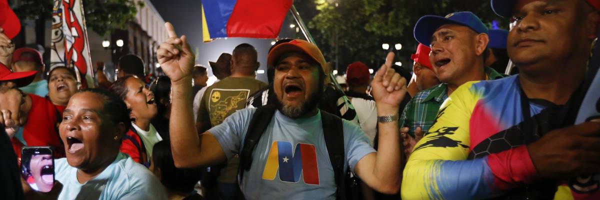 Supporters of President Nicolas Maduro celebrate