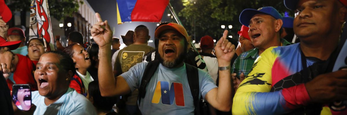 Supporters of President Nicolas Maduro celebrate