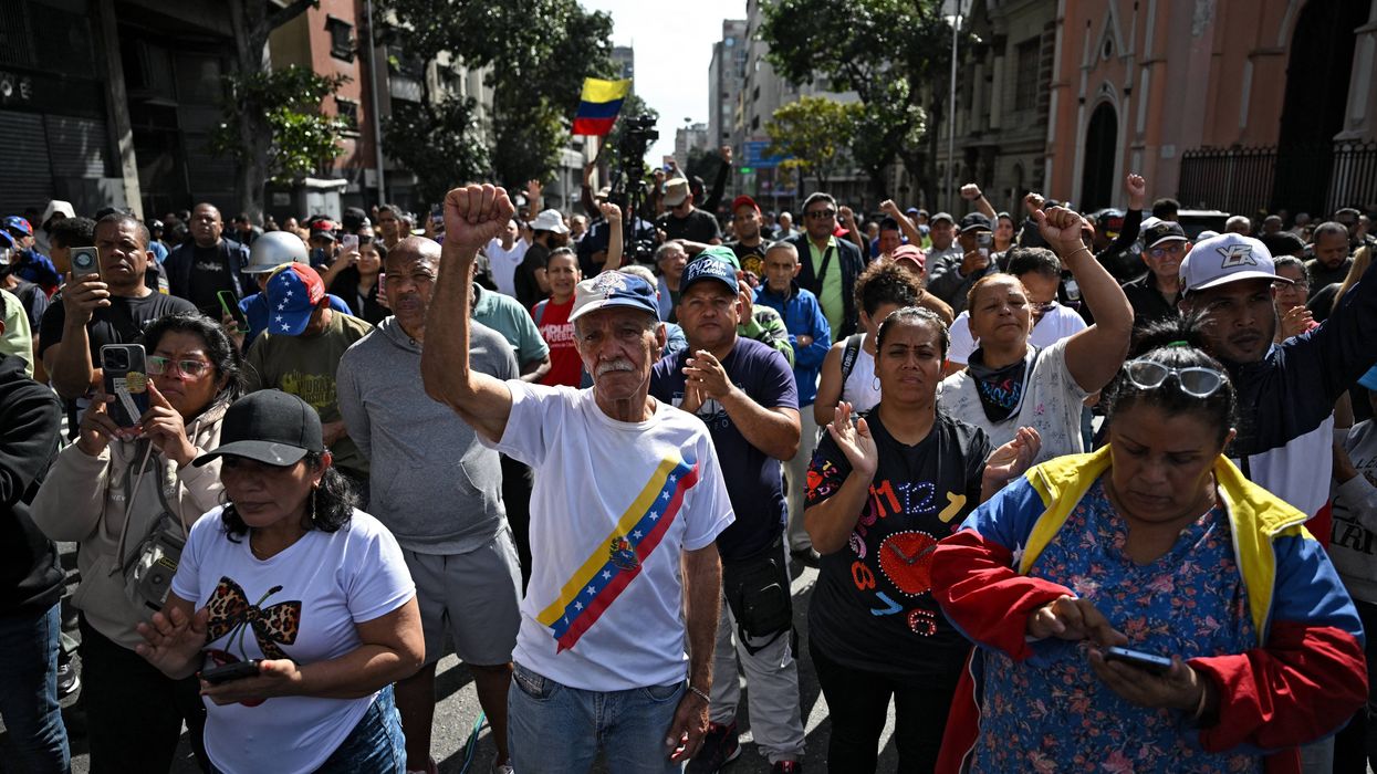 Supporters of Venezuelan President Nicolás Maduro gather