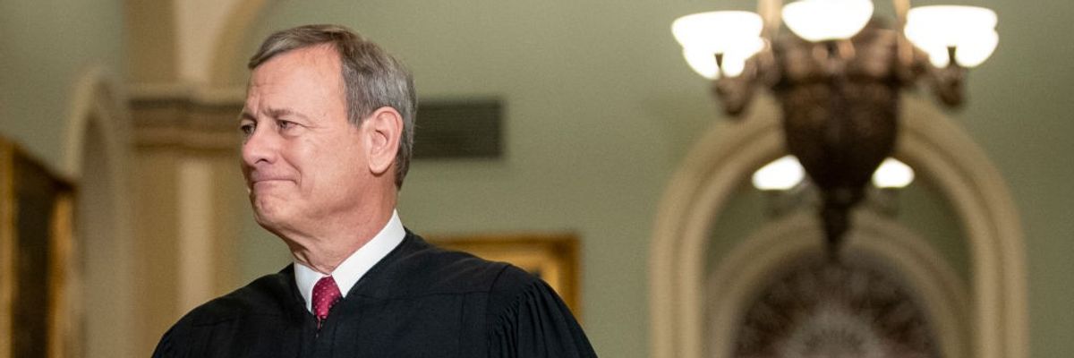 Supreme Court Chief Justice John Roberts arrives to the Senate chamber for impeachment proceedings at the U.S. Capitol on January 16, 2020 in Washington, DC.