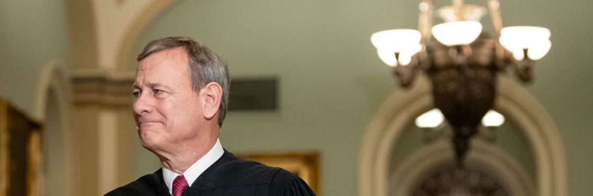 Supreme Court Chief Justice John Roberts arrives to the Senate chamber for impeachment proceedings at the U.S. Capitol on January 16, 2020 in Washington, DC.