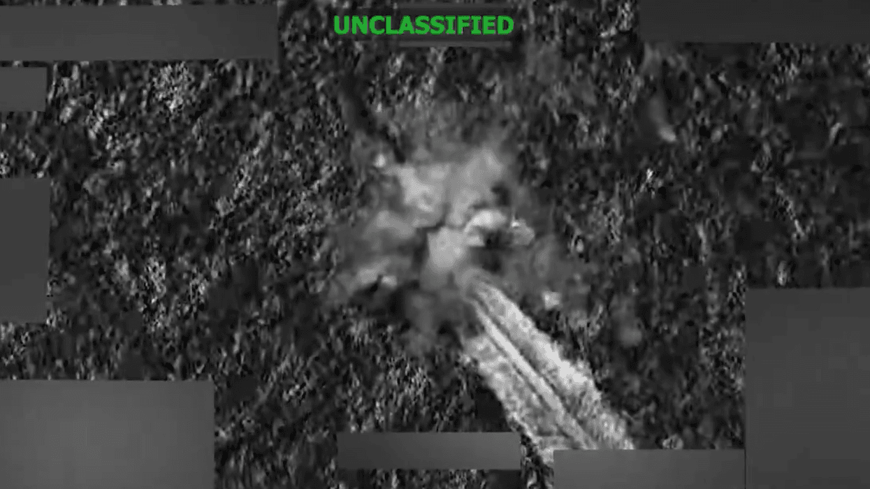 Surveillance footage shows a boat bombed by US Southern Command