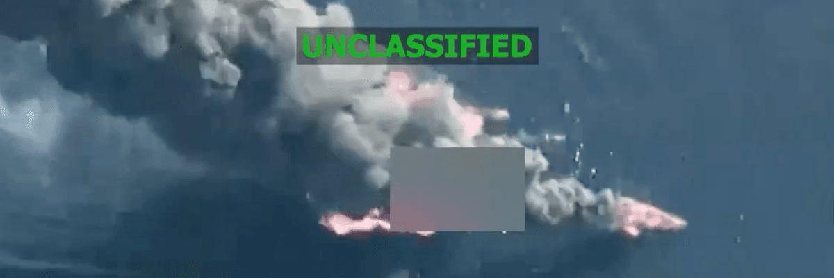 Surveillance footage shows some the US Department of Defense's latest strikes on boats