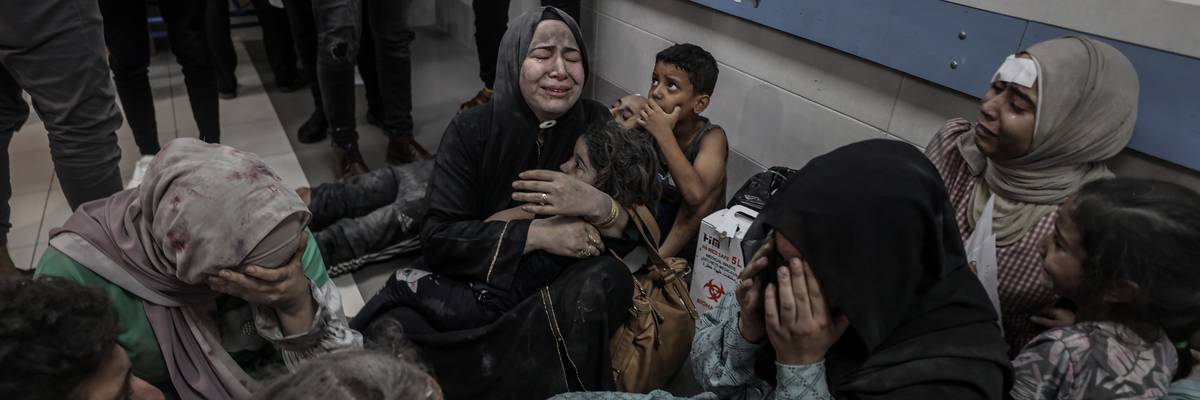 Survivors of the al-Ahli Hospital attack in Gaza City