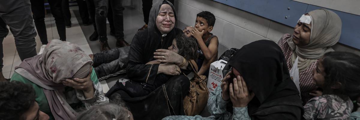 Survivors of the al-Ahli Hospital attack in Gaza City