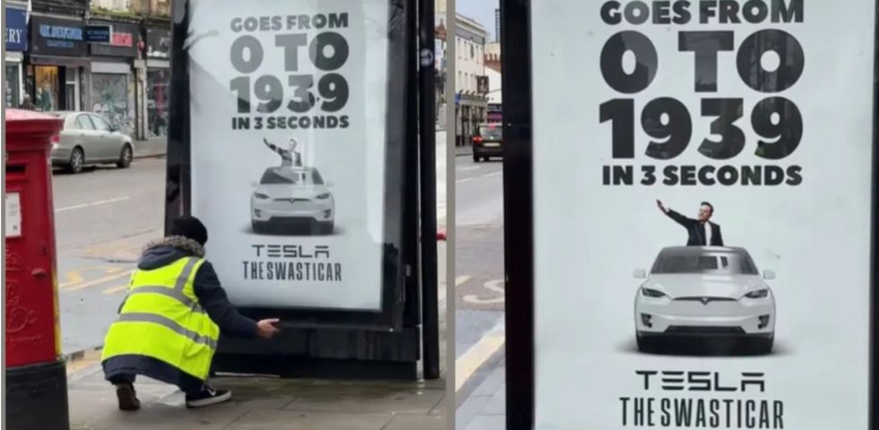 Swasticar billboard in UK makes a splash