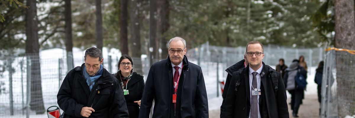 Swiss Economy Minister Guy Parmelin is pictured in Davos