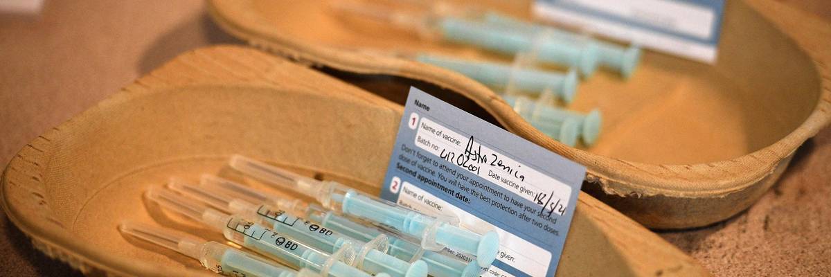 Syringes of the AstraZeneca coronavirus vaccine