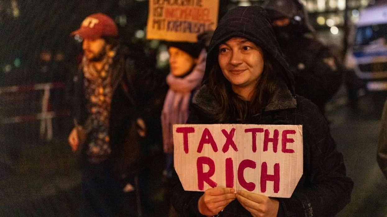 "Tax the Rich" sign in Germany