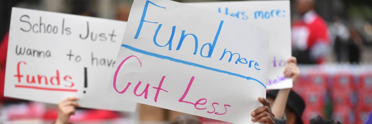 Teachers and students rally against budget cuts