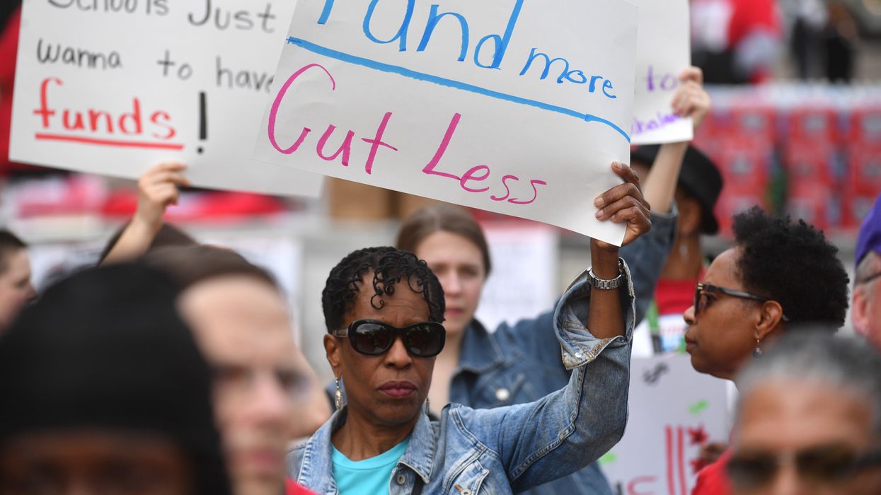 Teachers and students rally against budget cuts