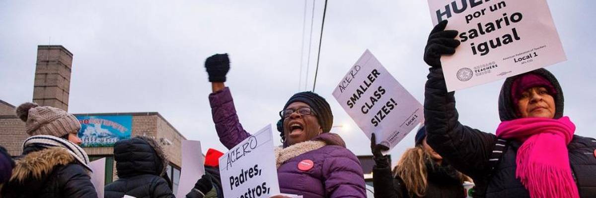'We Are All Here Together': Demanding Charter Network Use Vast Resources for Better Pay, First of Its Kind Teacher Strike in Chicago