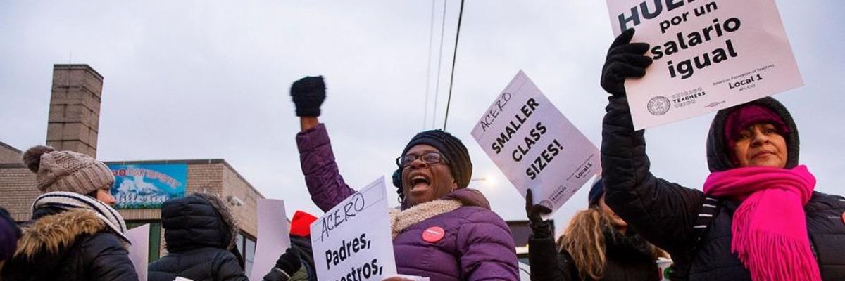 'We Are All Here Together': Demanding Charter Network Use Vast Resources for Better Pay, First of Its Kind Teacher Strike in Chicago