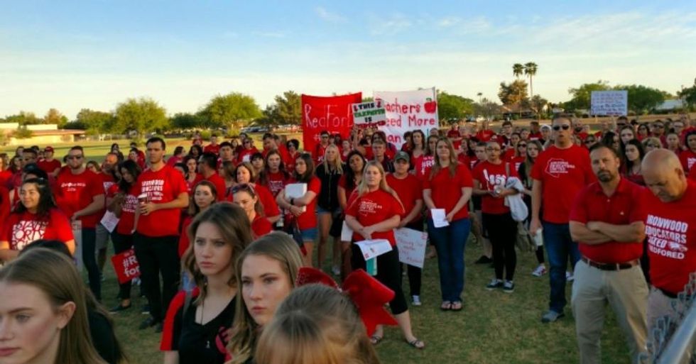 Teachers in Arizona last week wore red during a
