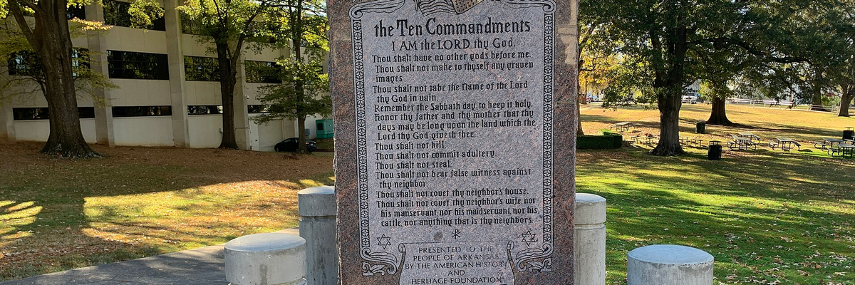 Ten Commandments monument at Arkansas State Capitol