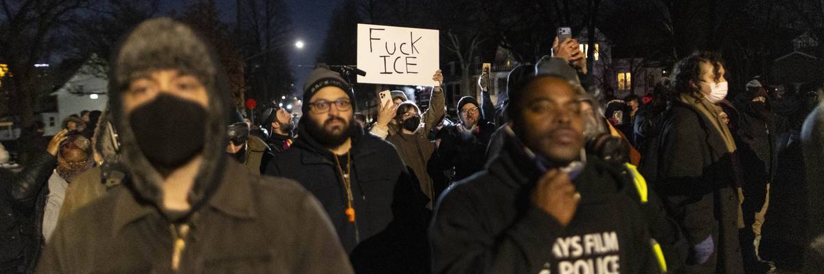 Tensions intensify during an anti-ICE protest