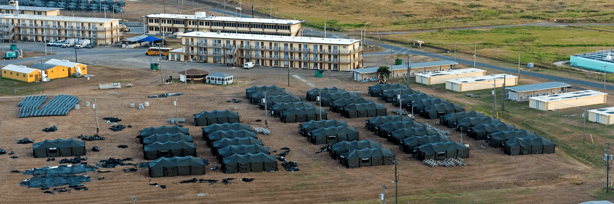 Tent city rises in Gitmo