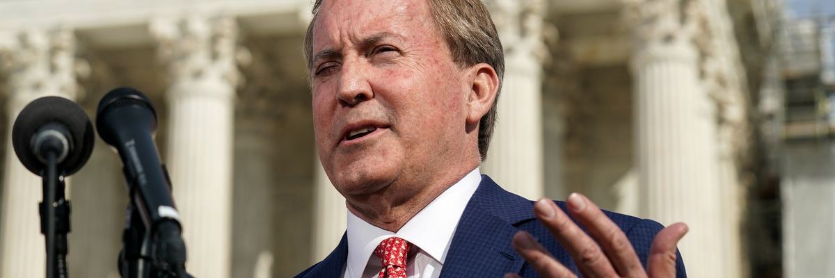 Texas Attorney General Ken Paxton speaks.