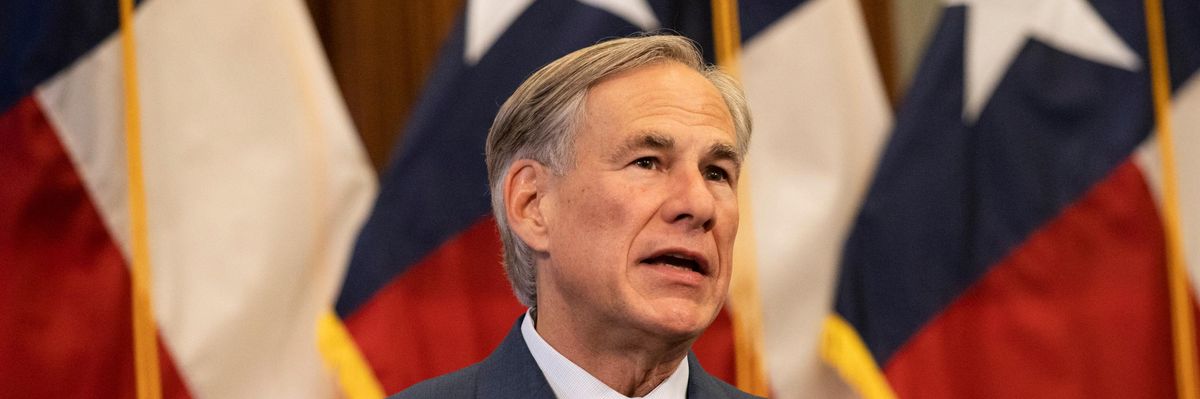 Texas Gov. Greg Abbott announces the reopening of more Texas businesses during the Covid-19 pandemic at a press conference at the Texas State Capitol in Austin on May 18, 2020. (Photo: Lynda M. Gonzalez-Pool via Getty Images)