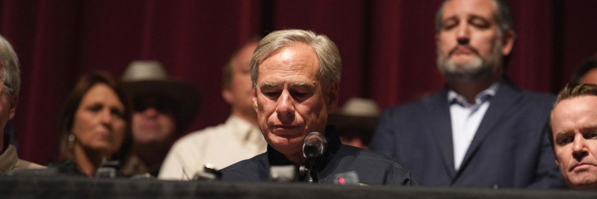 Texas Gov. Greg Abbott appears at a press conference
