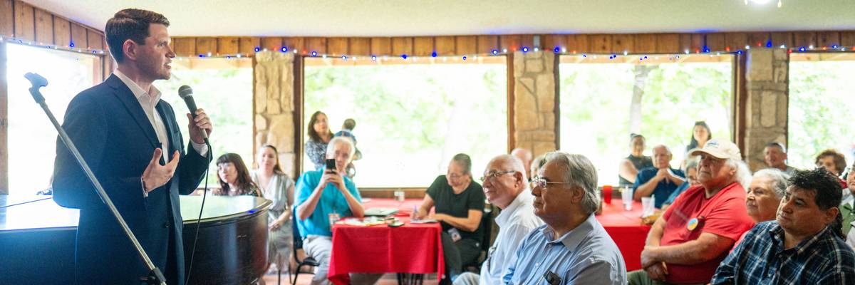 Texas Senate Candidate James Talarico Campaigns Along The Texas Border
