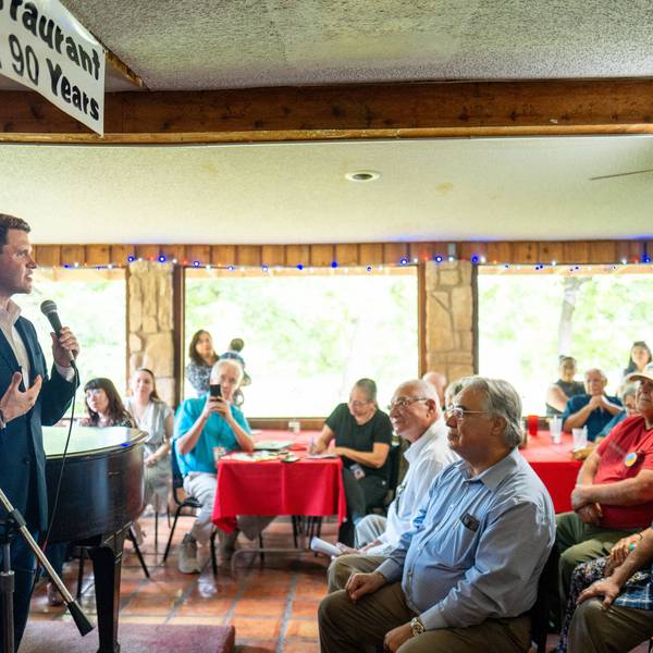 Texas Senate Candidate James Talarico Campaigns Along The Texas Border
