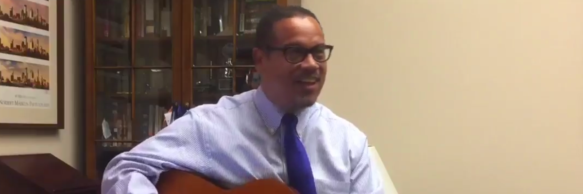 Watch: Keith Ellison Jams Out to Celebrate Minneapolis $15 Minimum Wage