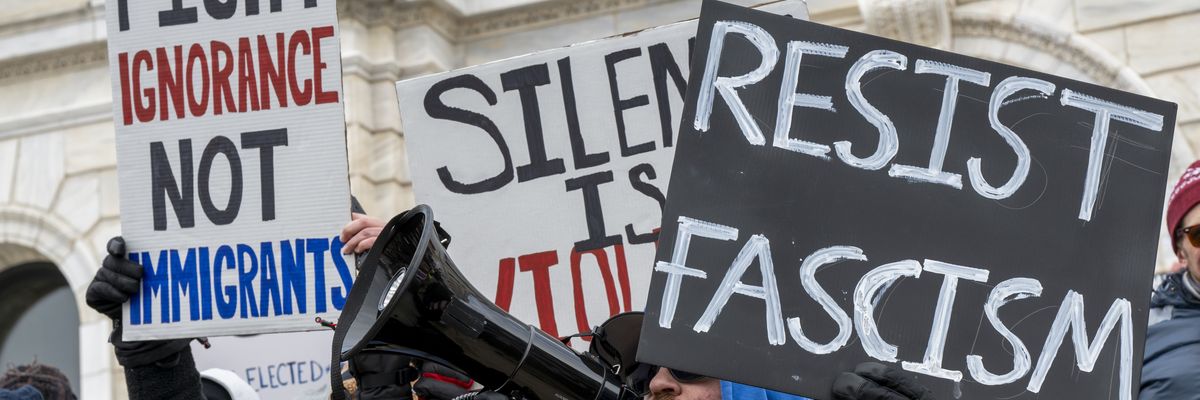 The 50501 Movement holds a protest